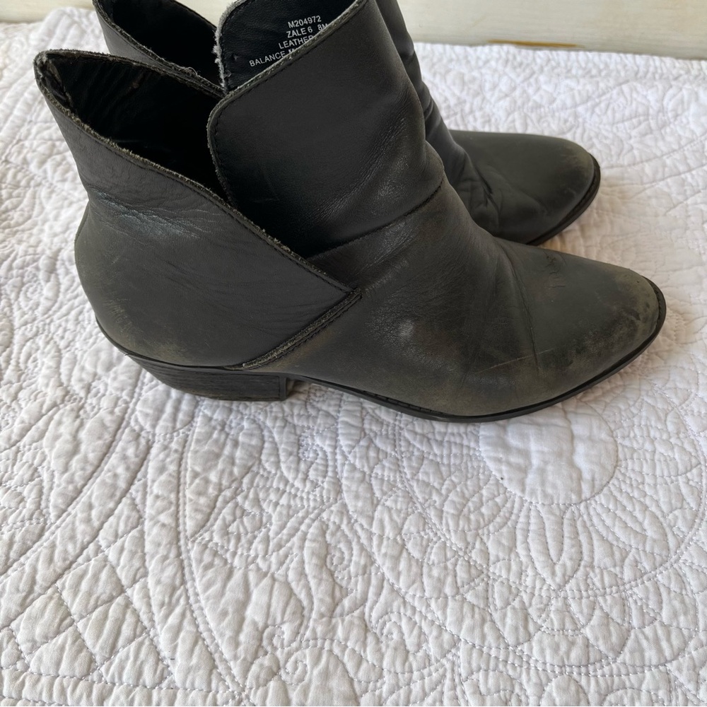 Black Leather Ankle Boots